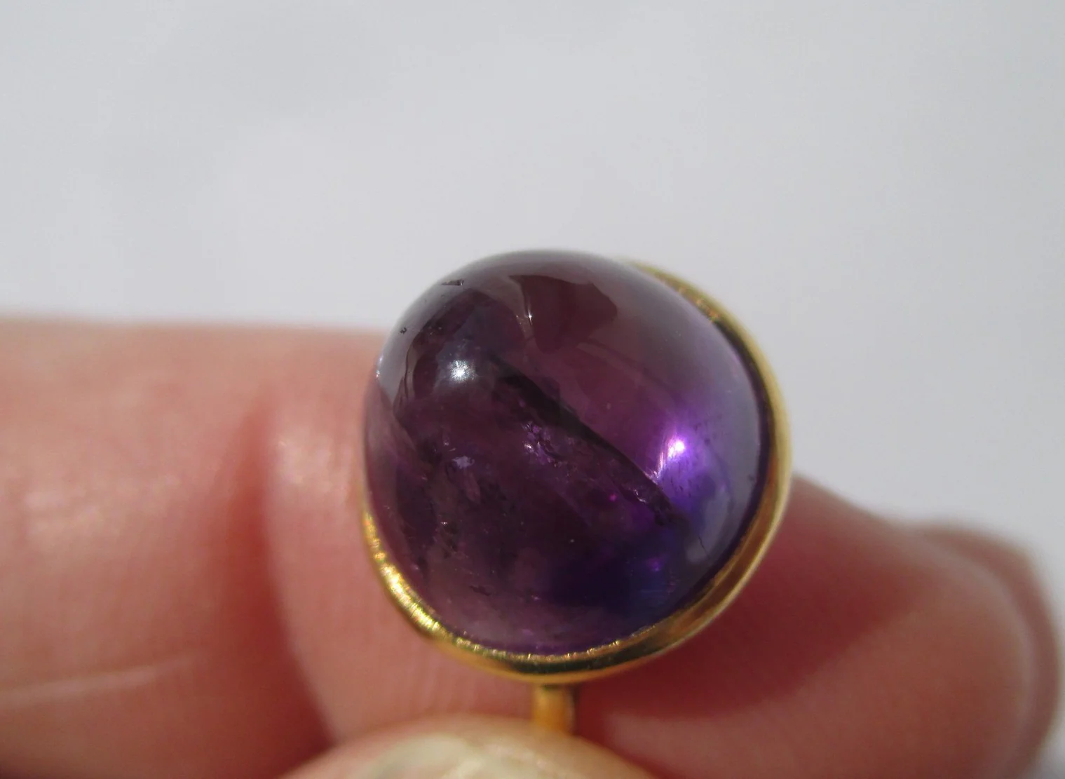 Bague Cocktail en or jaune et améthyste - Image 10