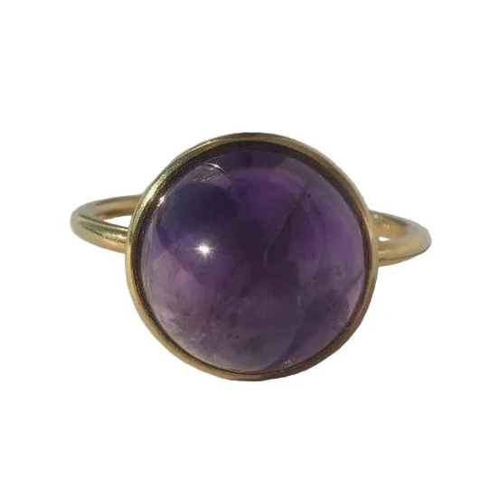 Bague Cocktail en or jaune et améthyste - Image 17