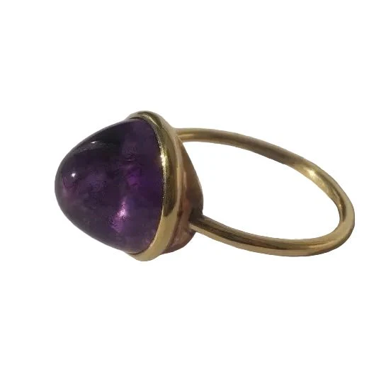 Bague Cocktail en or jaune et améthyste - Image 19