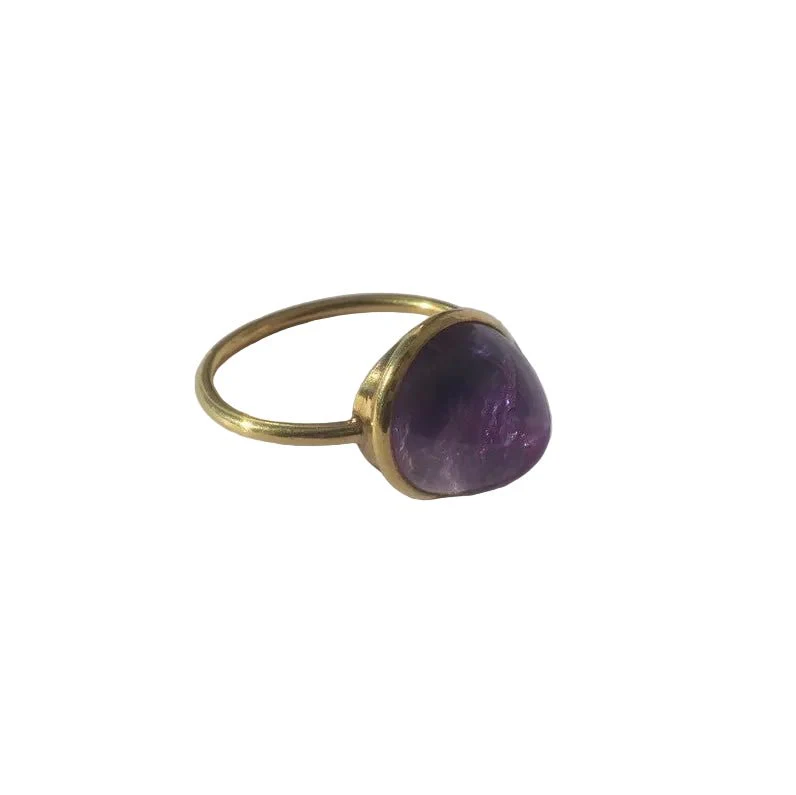 Bague Cocktail en or jaune et améthyste - Image 21