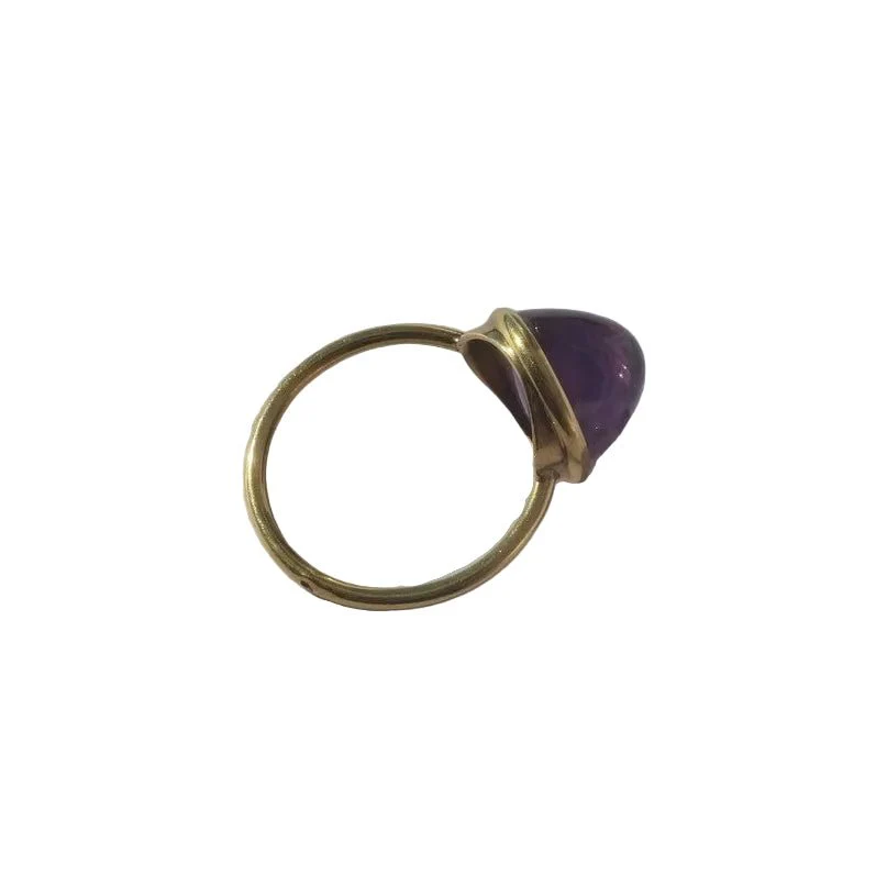 Bague Cocktail en or jaune et améthyste - Image 22