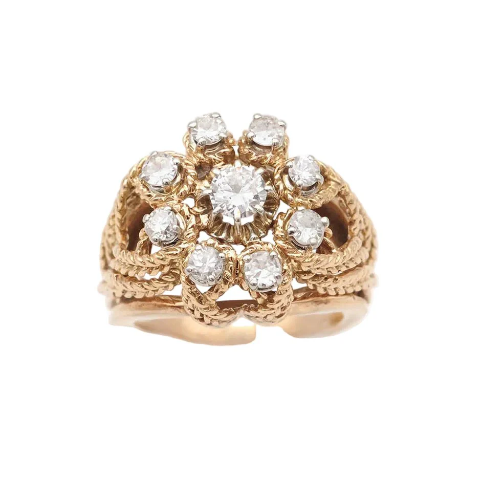 Bague Cocktail en or jaune et diamants