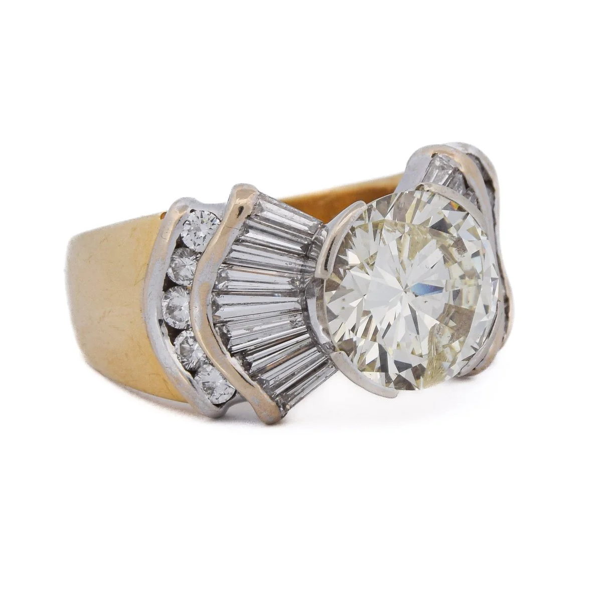 Bague Cocktail en or jaune et diamants - Image 7