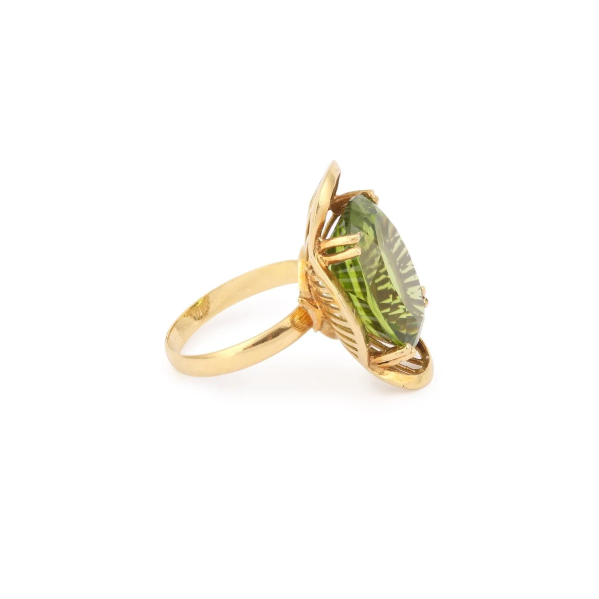 Bague Cocktail en or jaune et péridot - Image 2
