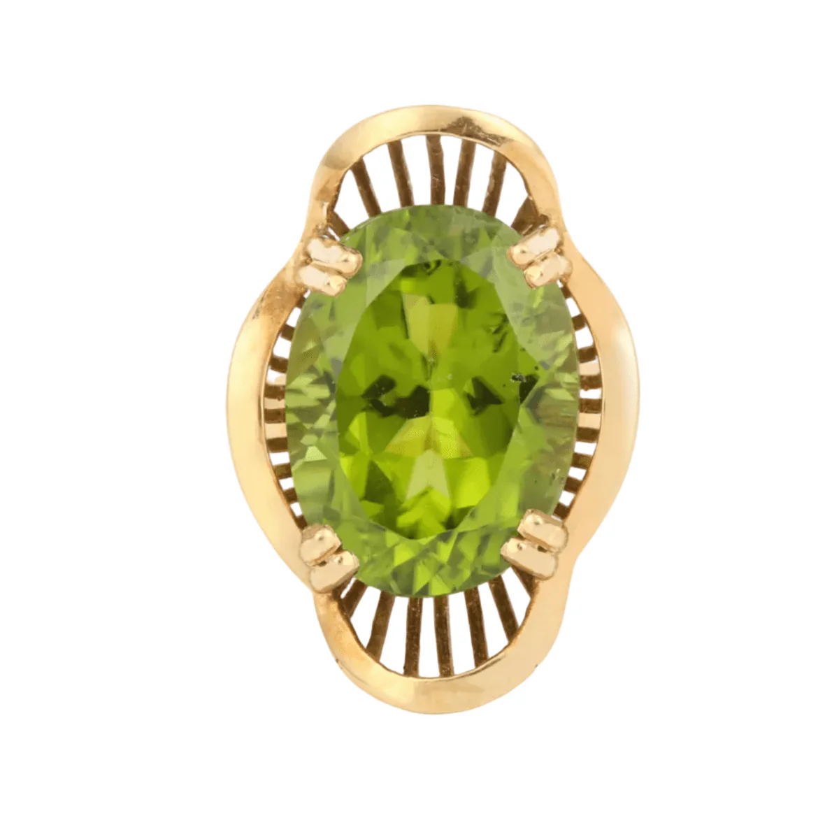 Bague Cocktail en or jaune et péridot - Image 4