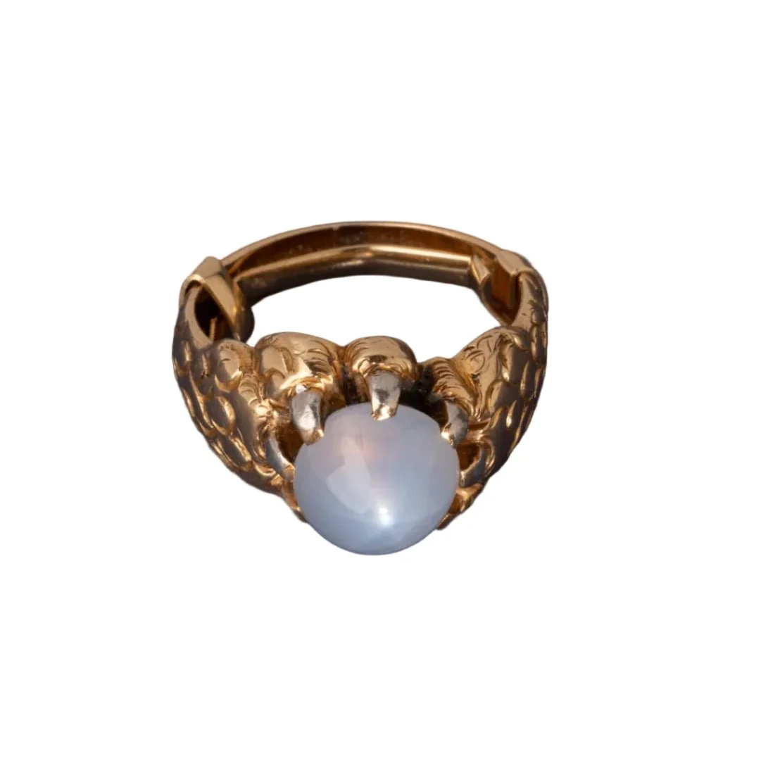 Bague Cocktail en or jaune et saphir - Image 3