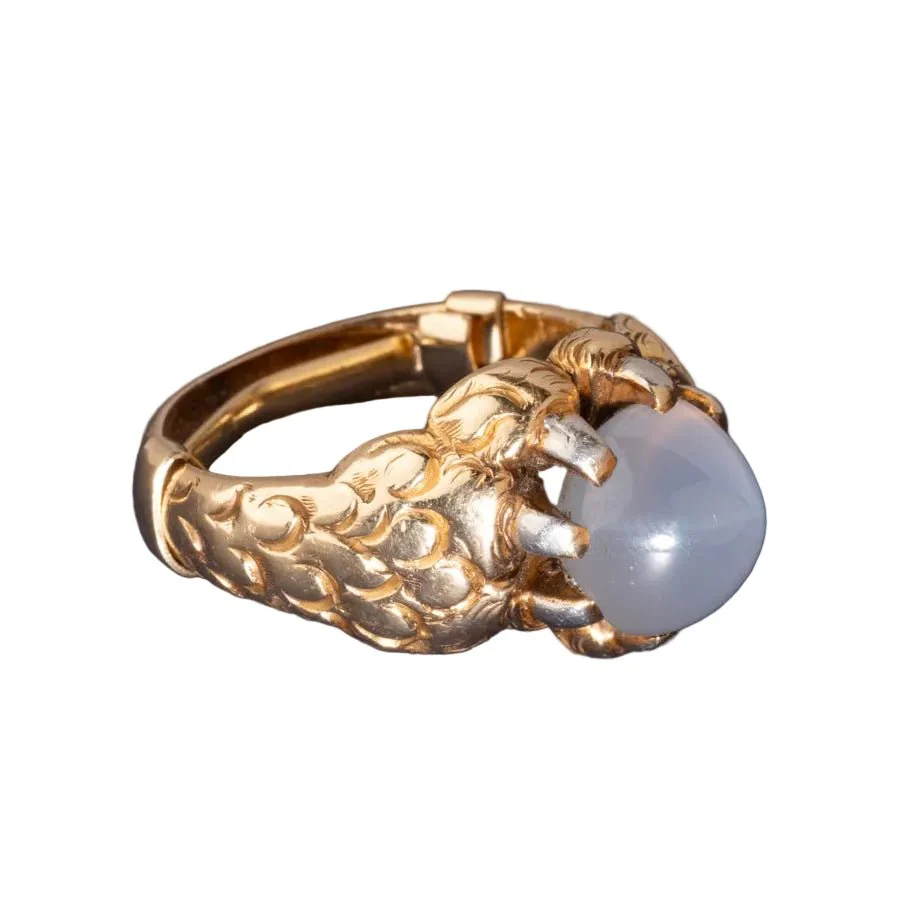 Bague Cocktail en or jaune et saphir - Image 4