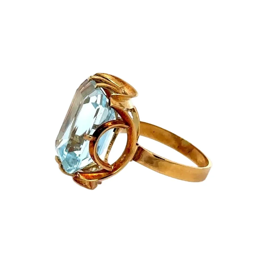 Bague Cocktail en or jaune et topaze - Image 3