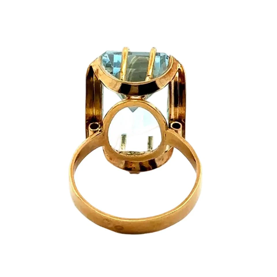 Bague Cocktail en or jaune et topaze - Image 4