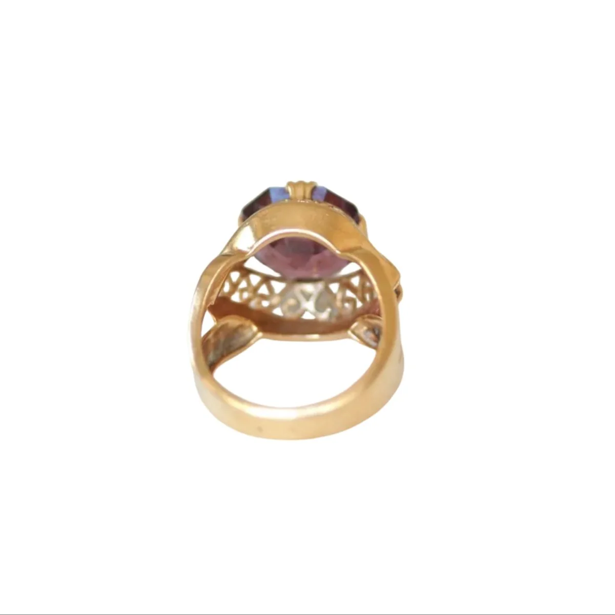 Bague Cocktail en or jaune et tourmaline rose - Image 4