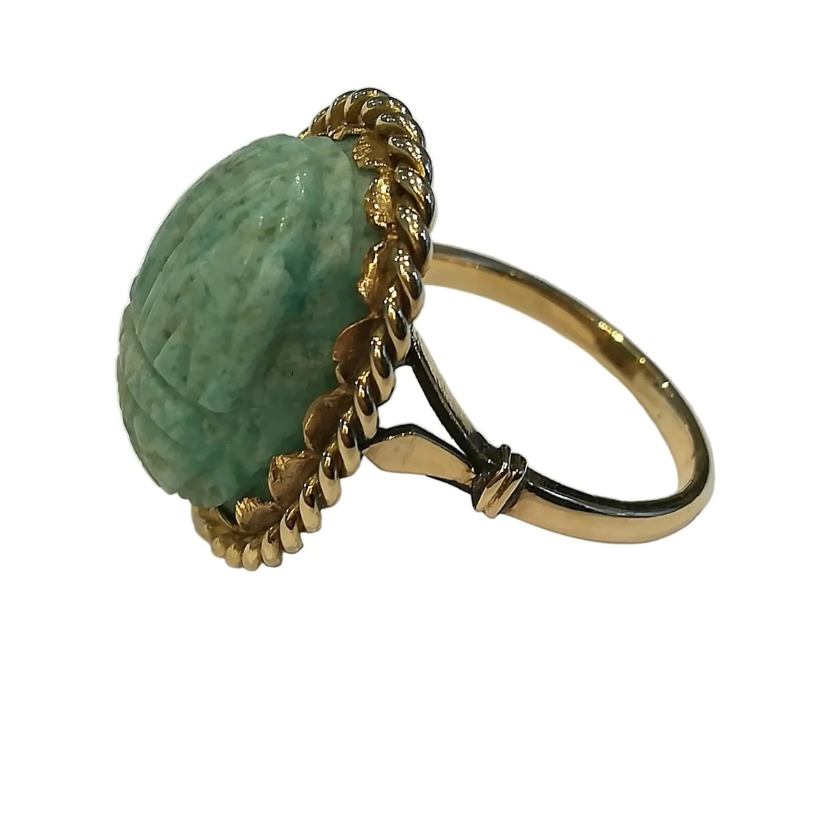 Bague Cocktail en or jaune et turquoise - Image 3