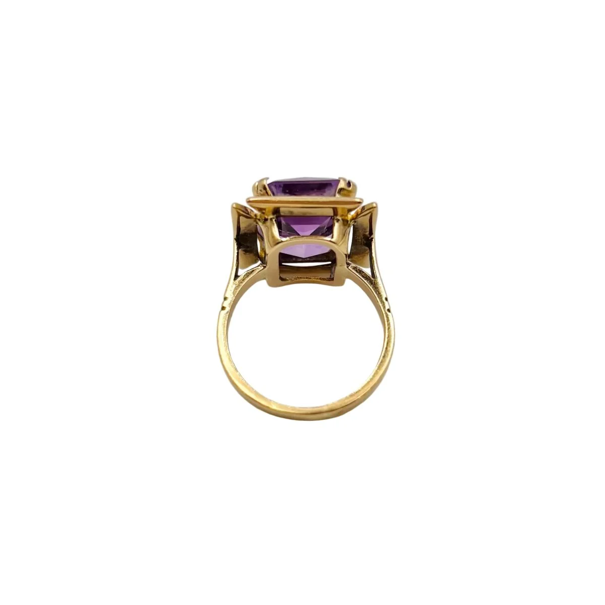 Bague Cocktail en or rose et améthyste - Image 6