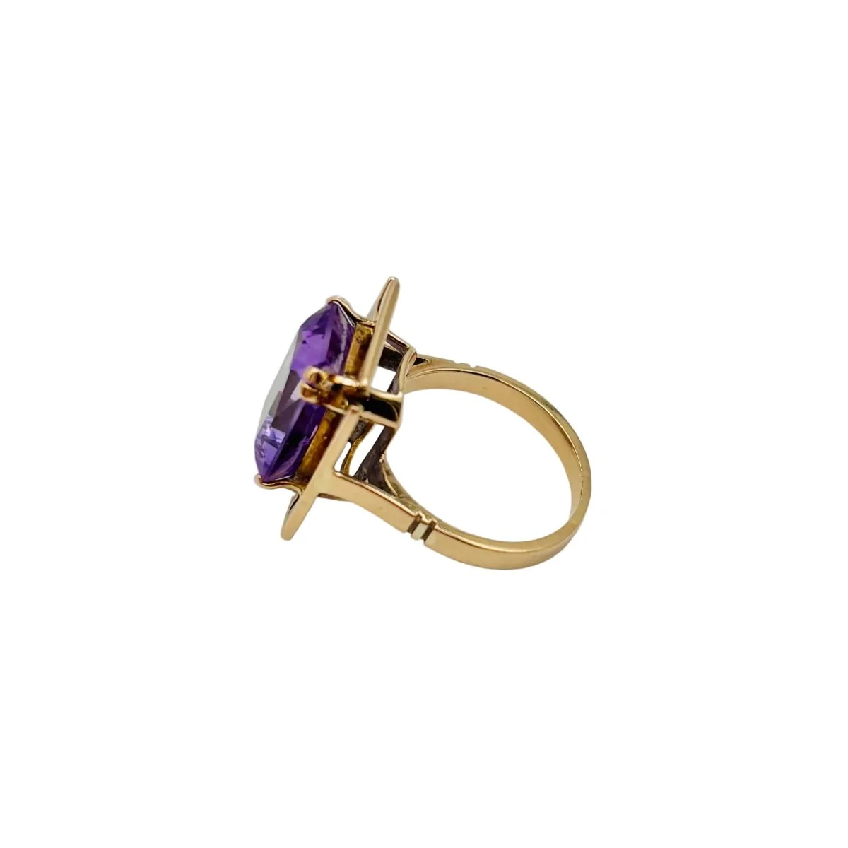 Bague Cocktail en or rose et améthyste - Image 8