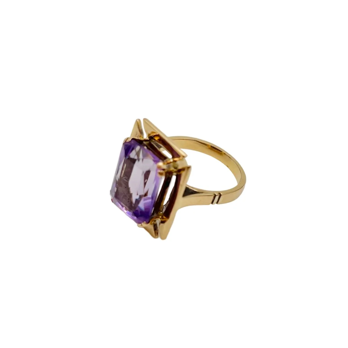 Bague Cocktail en or rose et améthyste - Image 9