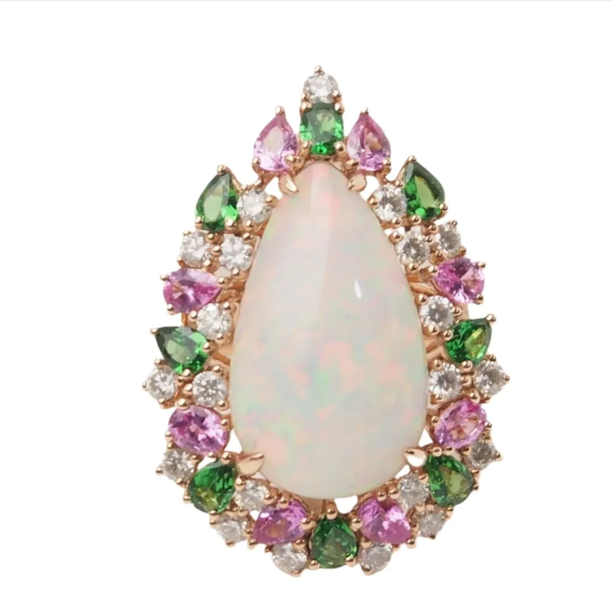 Bague Cocktail en or rose et cabochon d'opale