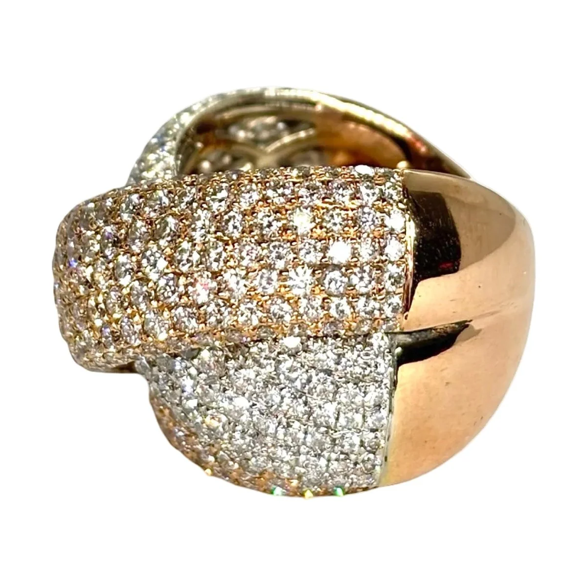 Bague Cocktail en or rose et diamants - Image 3