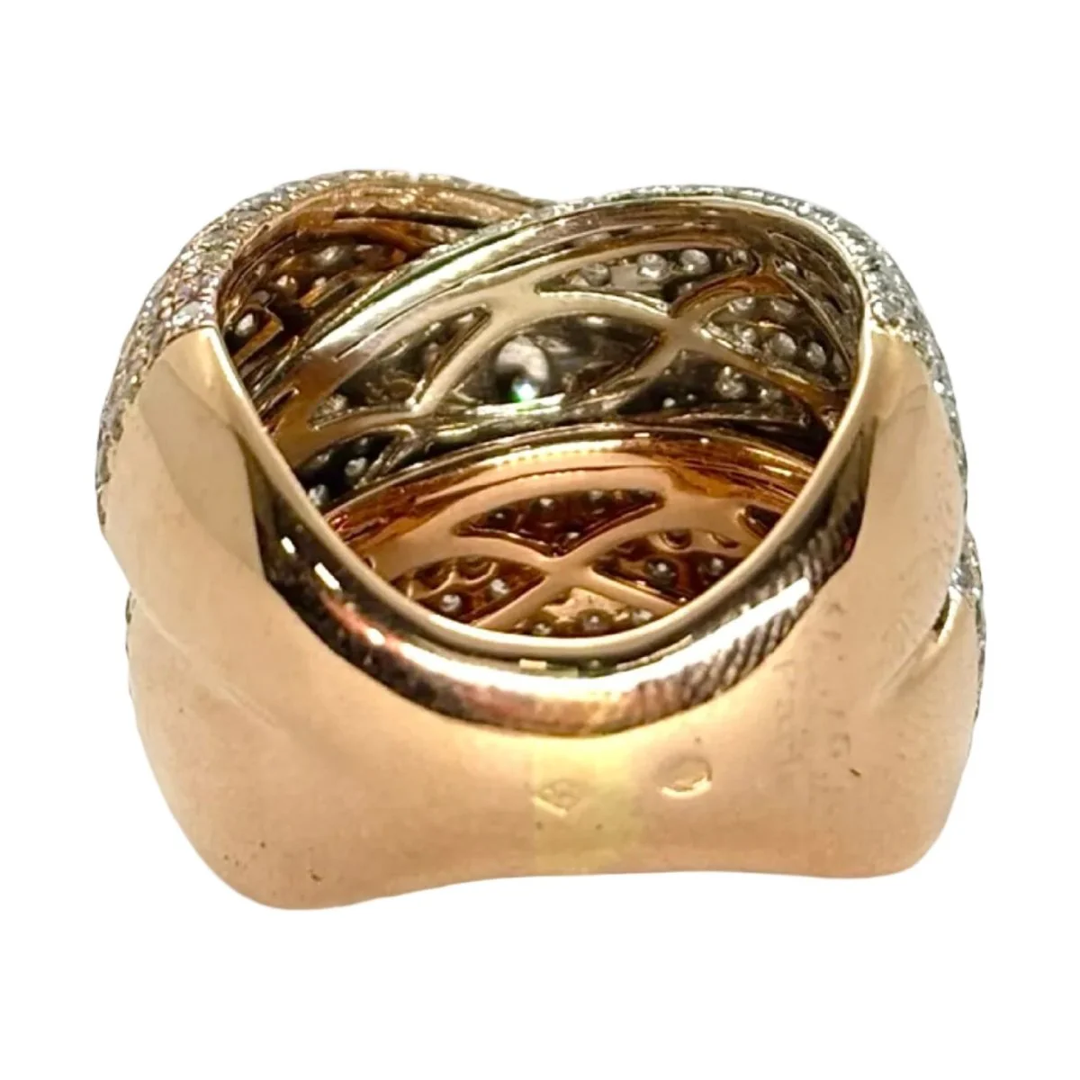 Bague Cocktail en or rose et diamants - Image 4
