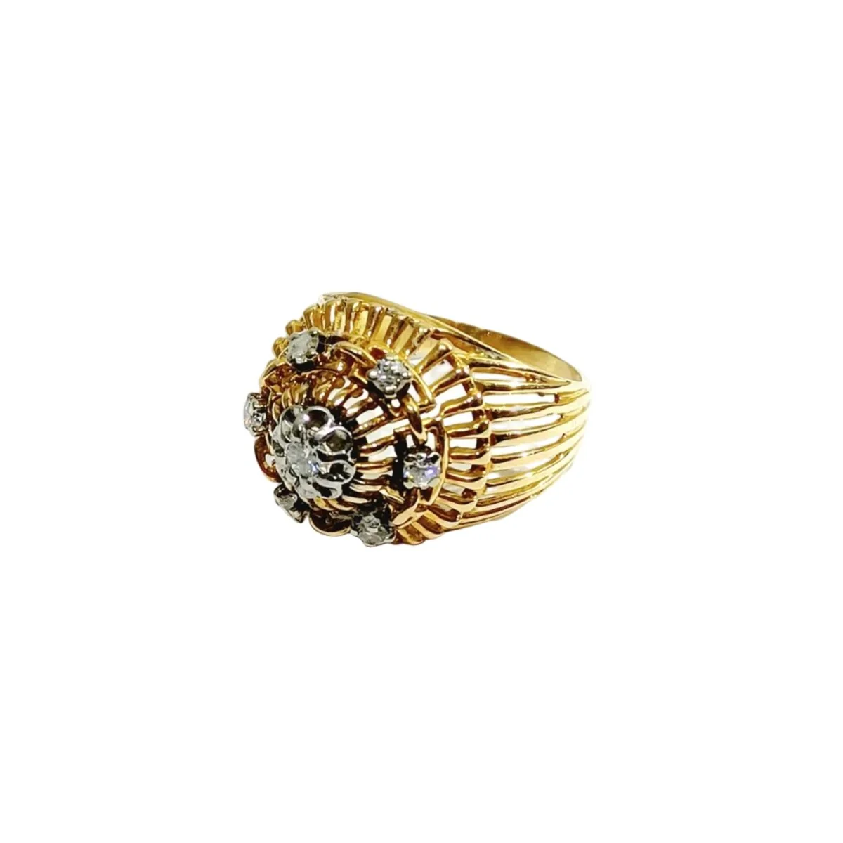 Bague Cocktail en or rose et diamants - Image 3