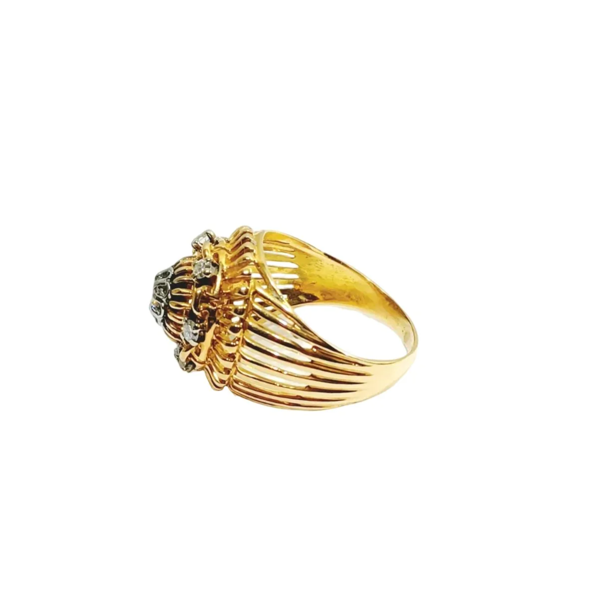 Bague Cocktail en or rose et diamants - Image 4