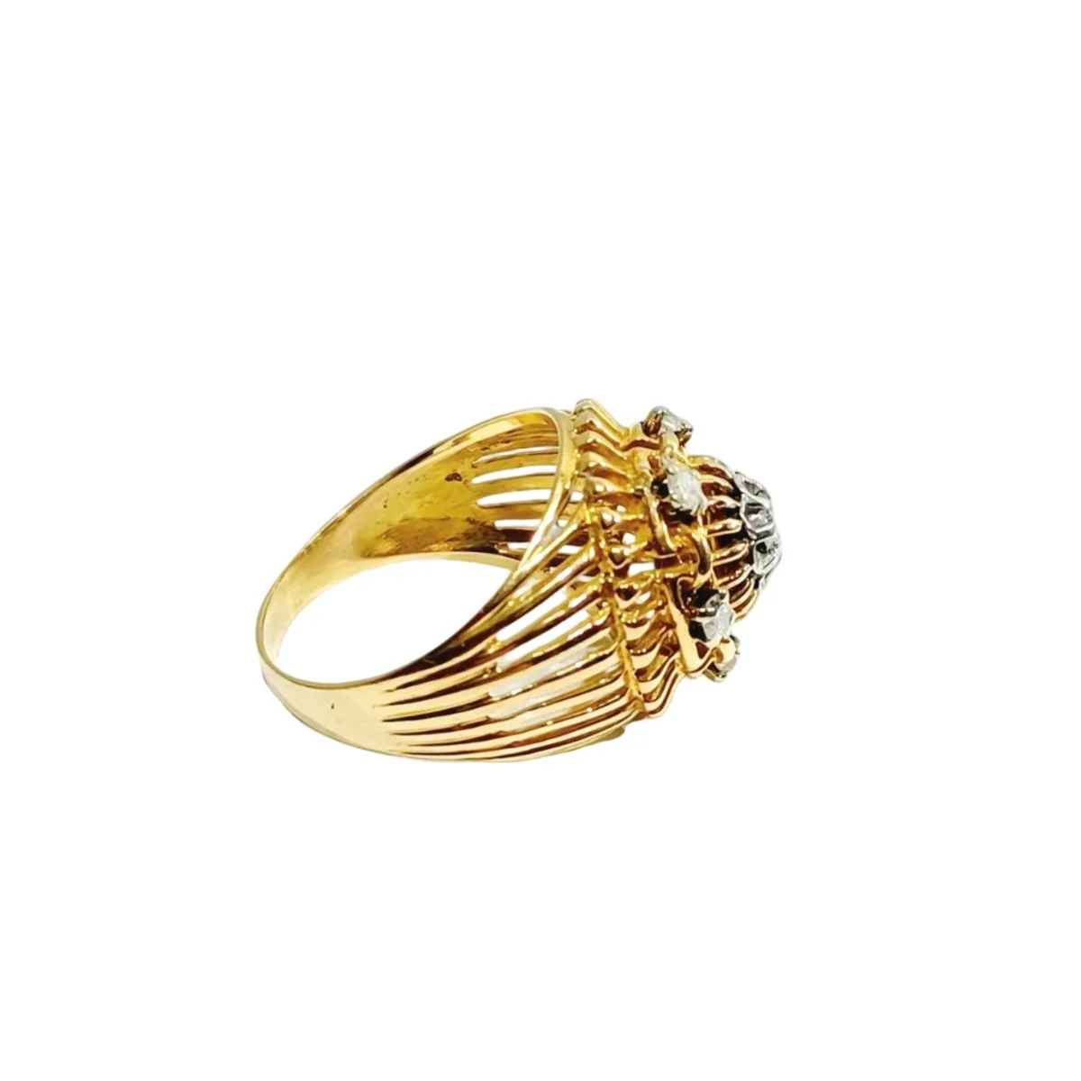 Bague Cocktail en or rose et diamants - Image 6