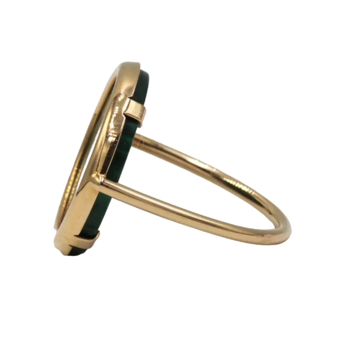 Bague Cocktail GINETTE NY "Disc Ring Ever" en or rose et malachite - Image 2