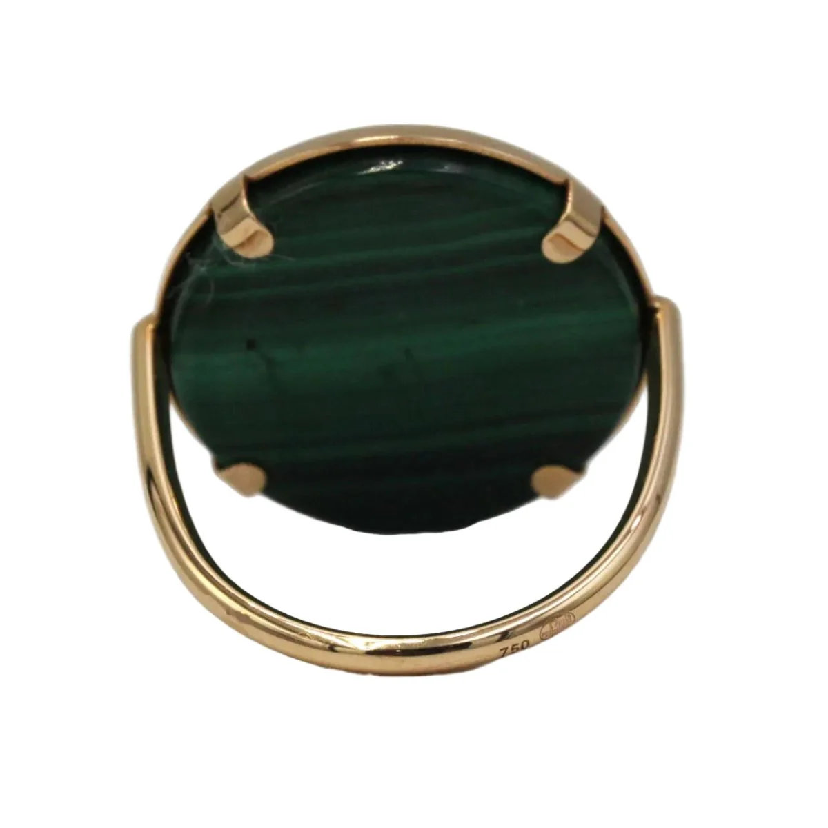 Bague Cocktail GINETTE NY "Disc Ring Ever" en or rose et malachite - Image 3