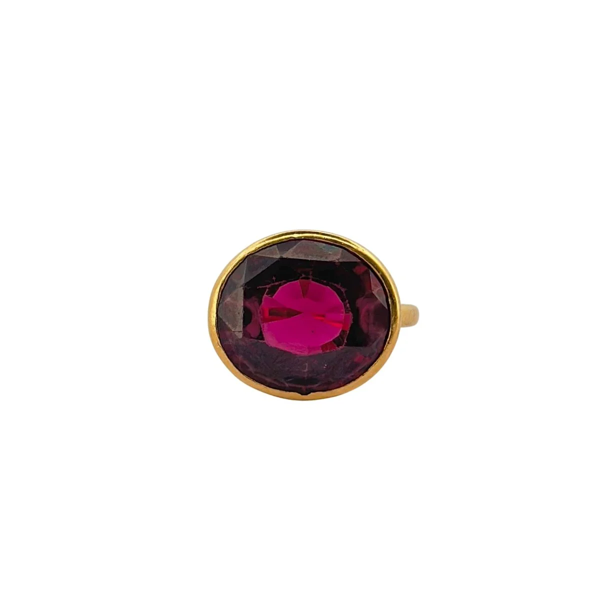 Bague Cocktail Marie-Hélène de Taillac en or jaune et grenat