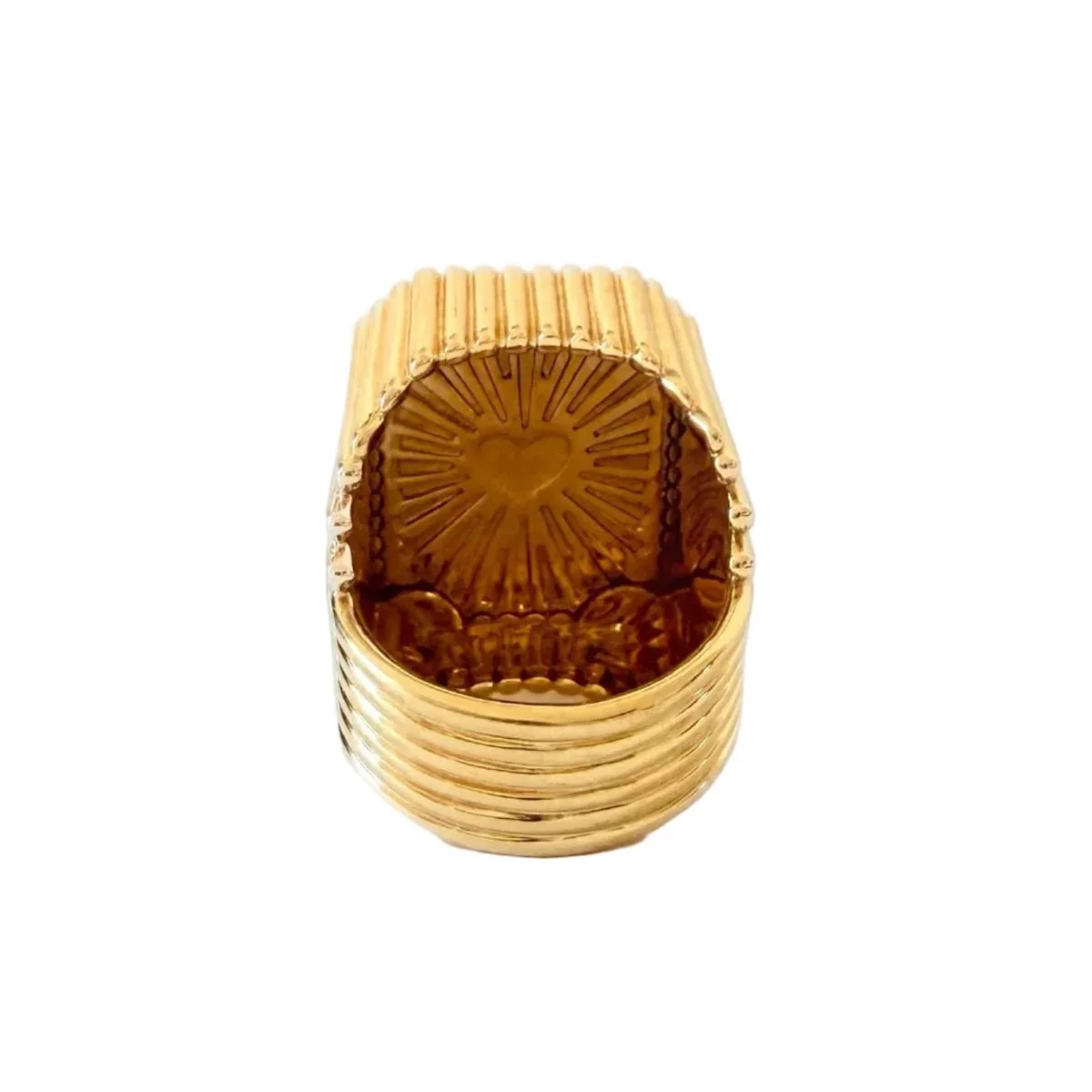Bague Chevalière MARIE LICHTENBERG "Heart Mini Scap" en or jaune, émail et diamants - Image 6