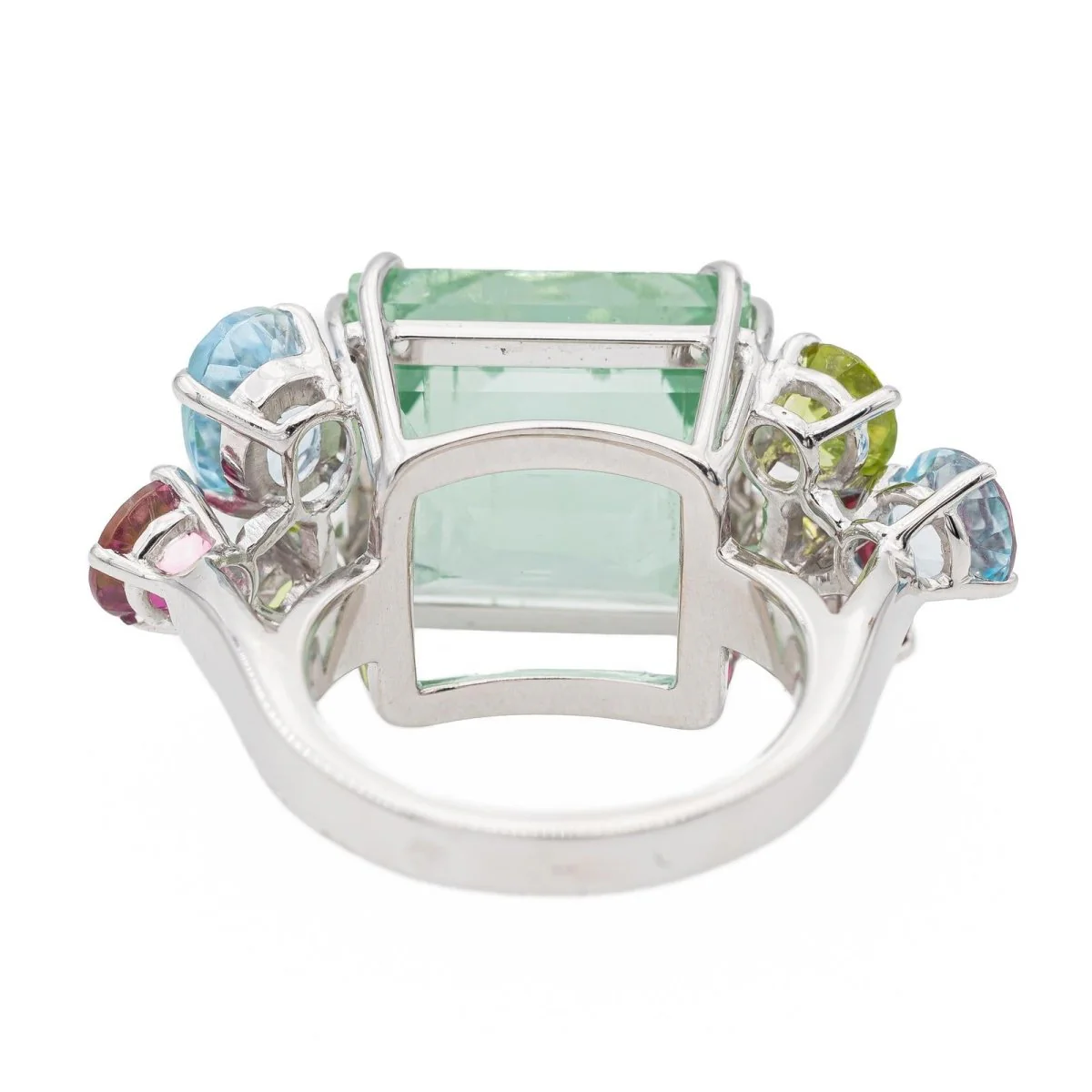 Bague Cocktail béryl et or blanc - Image 5