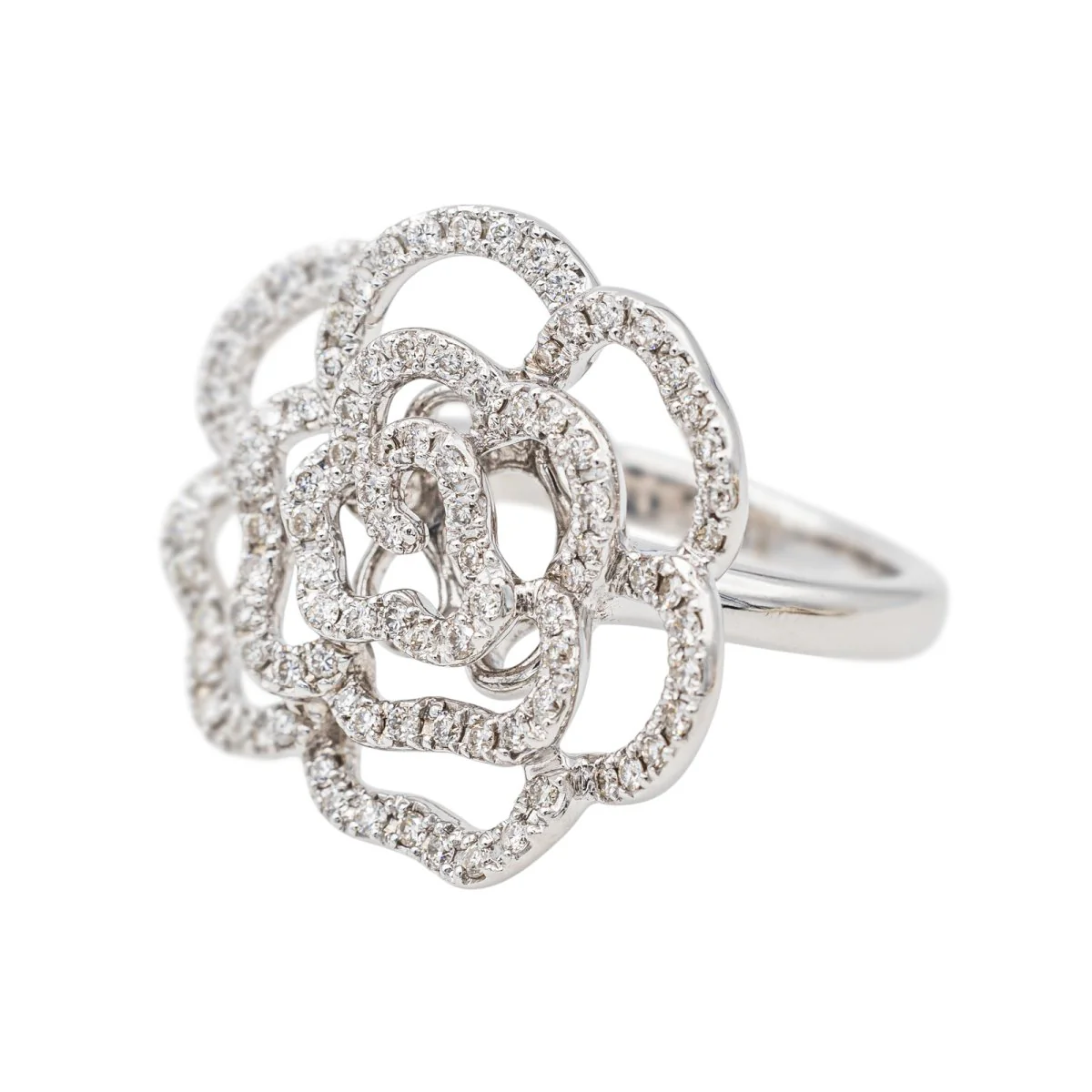 Bague Cocktail Or blanc Diamant - Image 3