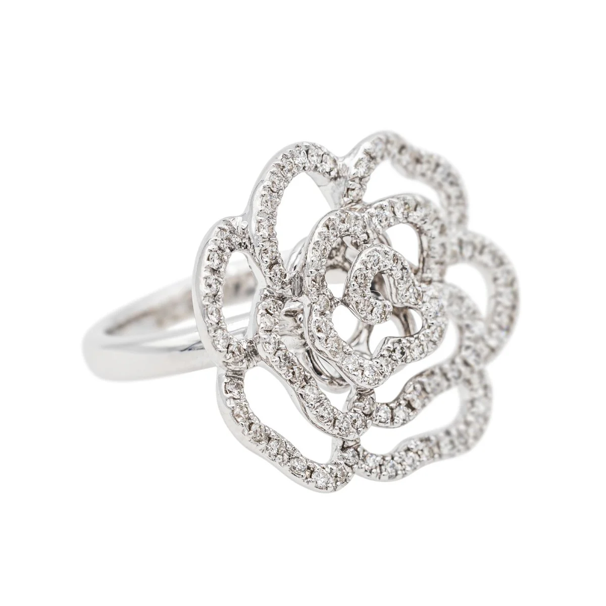 Bague Cocktail Or blanc Diamant - Image 6