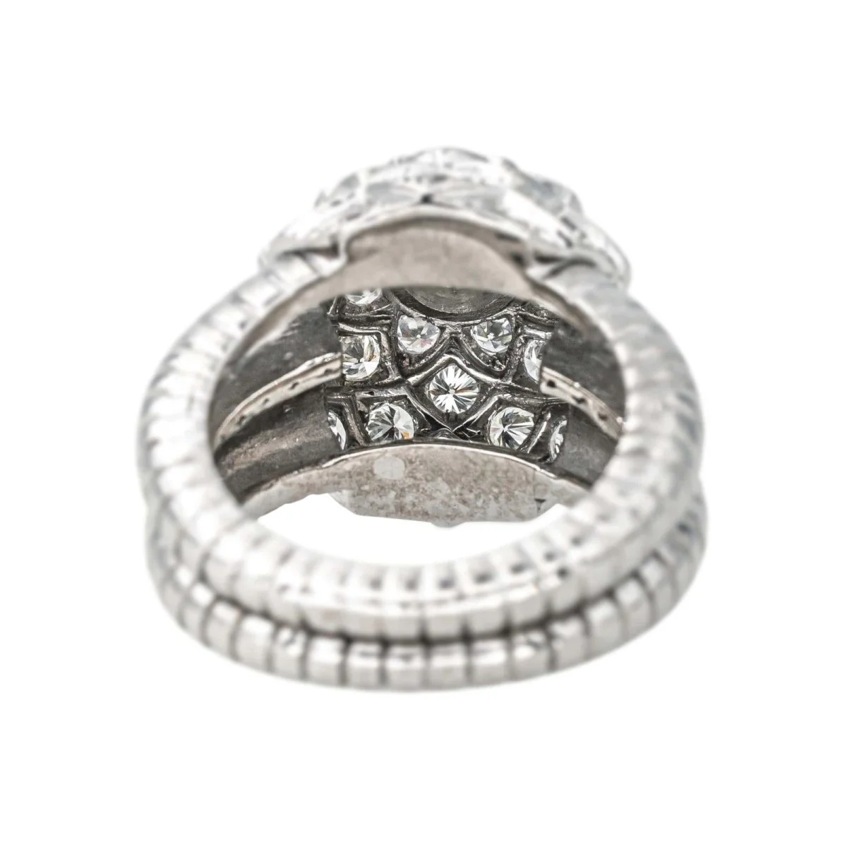 Bague Cocktail en platine et diamants - Image 5
