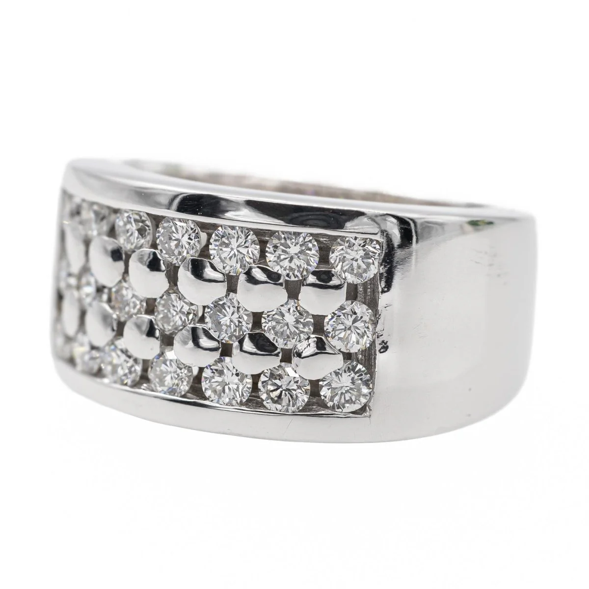 Bague bandeau en or blanc et diamant - Image 3
