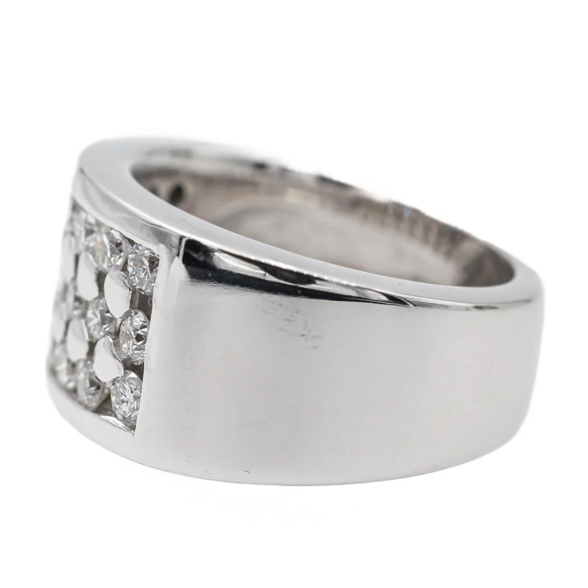 Bague bandeau en or blanc et diamant - Image 4