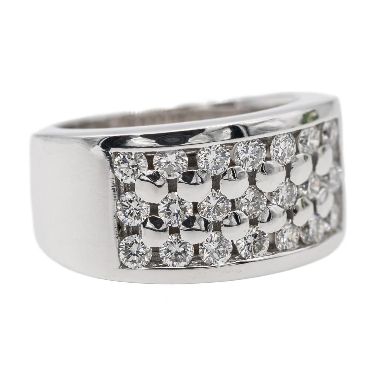 Bague bandeau en or blanc et diamant - Image 7