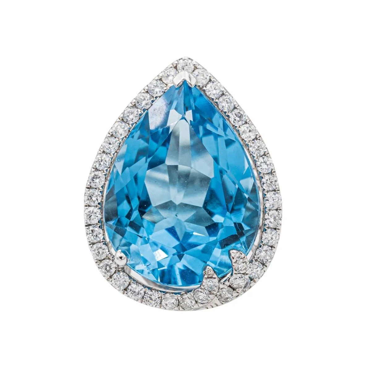 Bague Cocktail Or blanc Topaze - Image 7