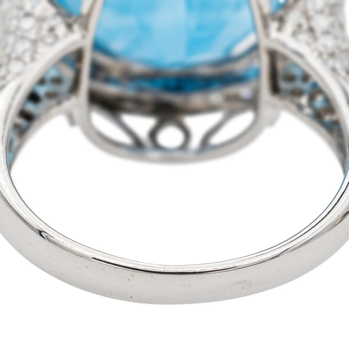 Bague Cocktail Or blanc Topaze - Image 8