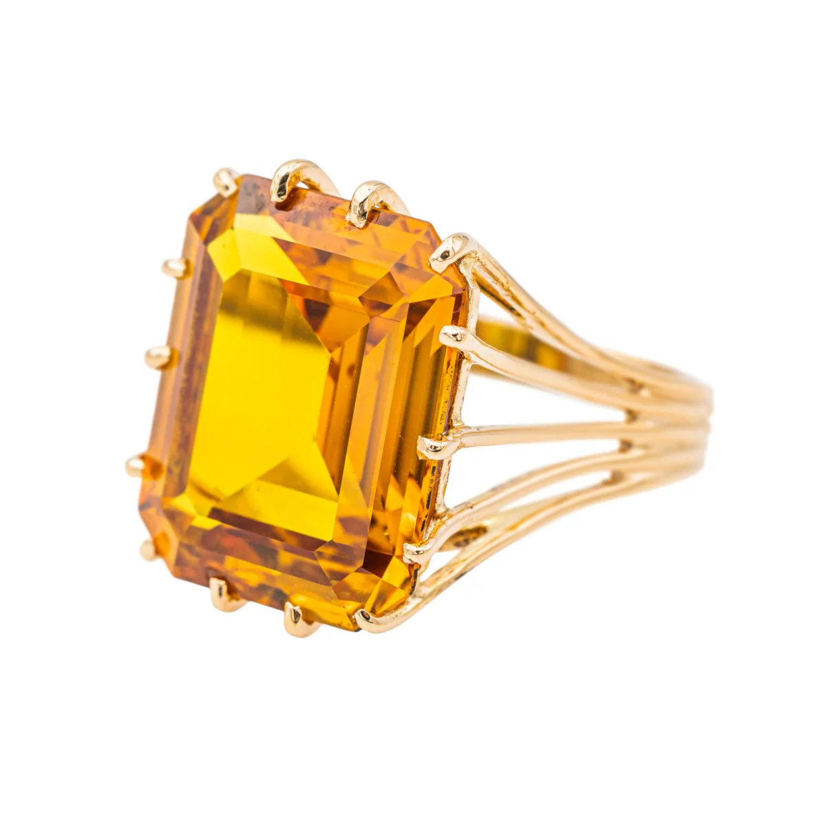 Bague Cocktail Or jaune Citrine - Image 3