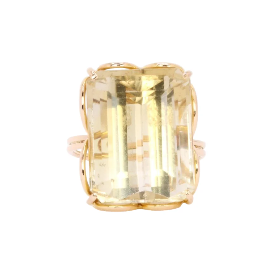 Bague Cocktail en or jaune et citrine