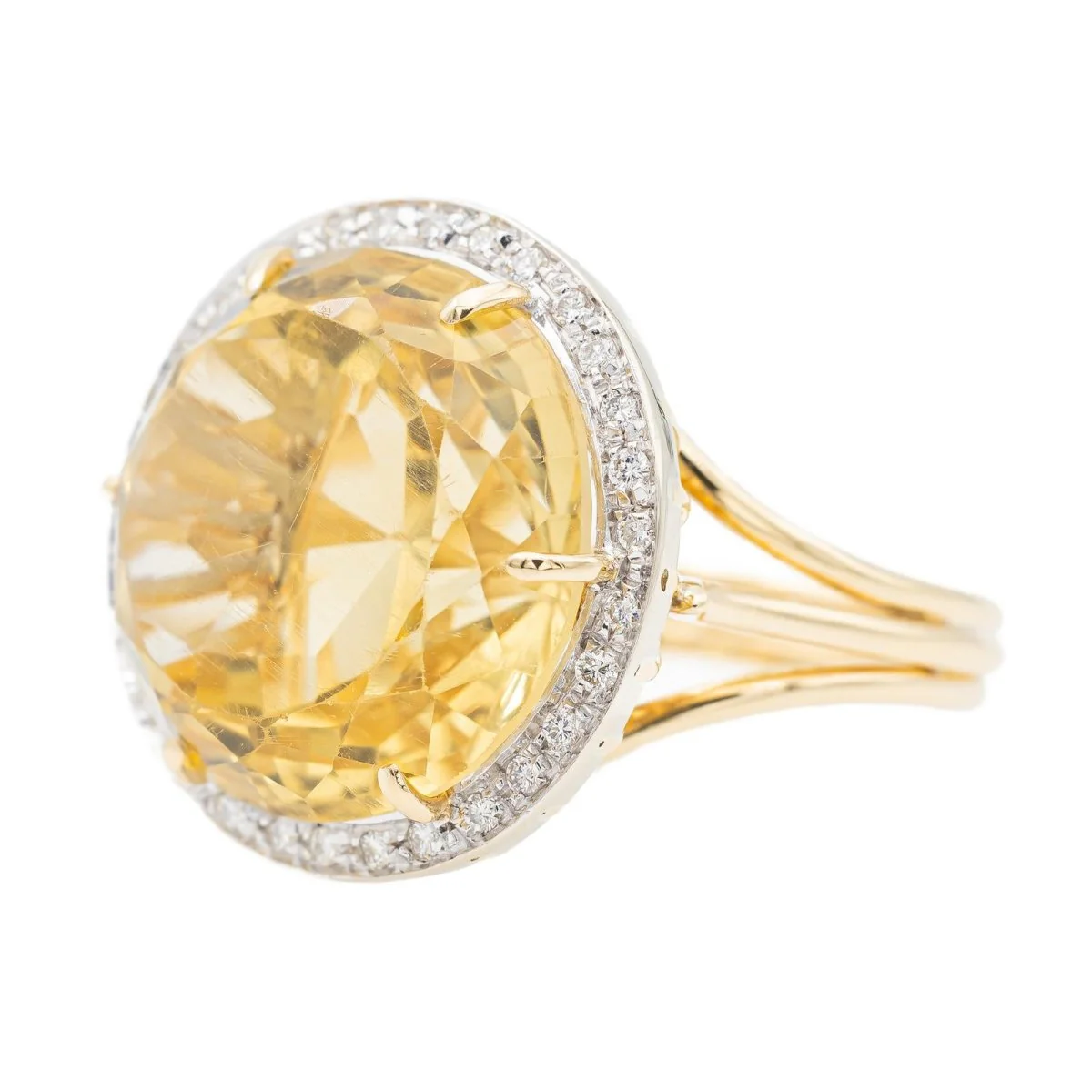 Bague Cocktail Or jaune Citrine - Image 3