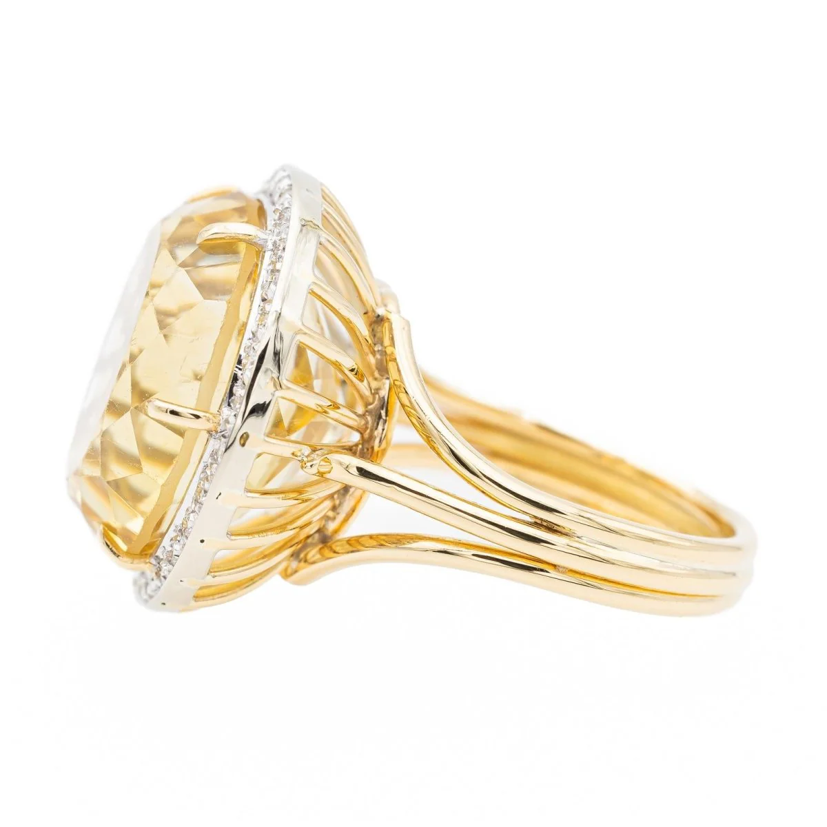 Bague Cocktail Or jaune Citrine - Image 4