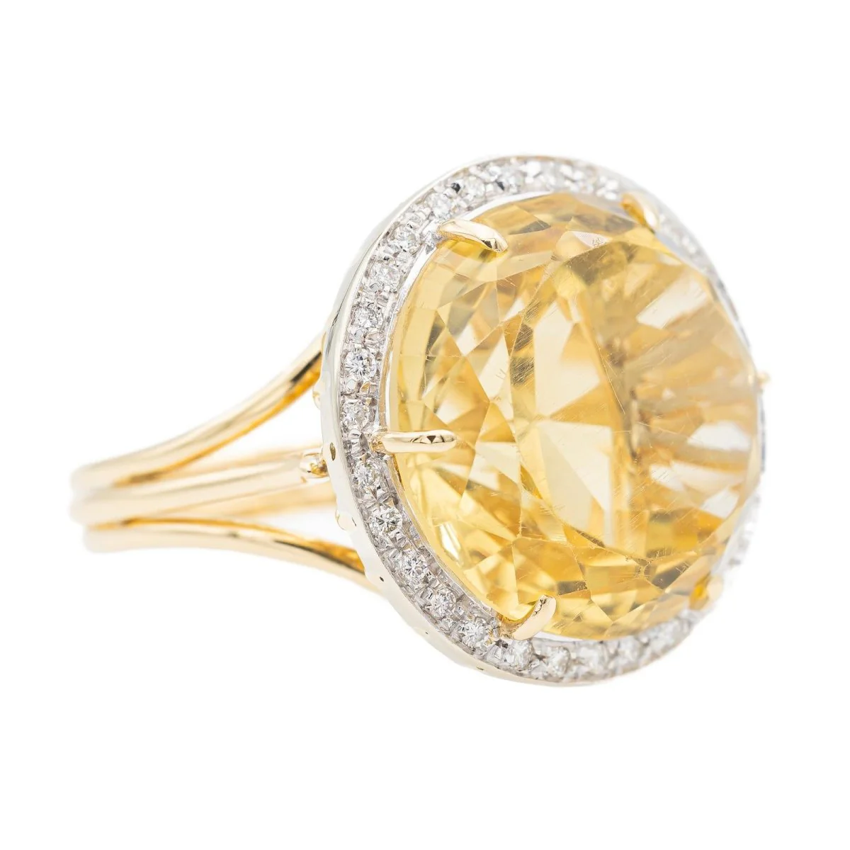 Bague Cocktail Or jaune Citrine - Image 7