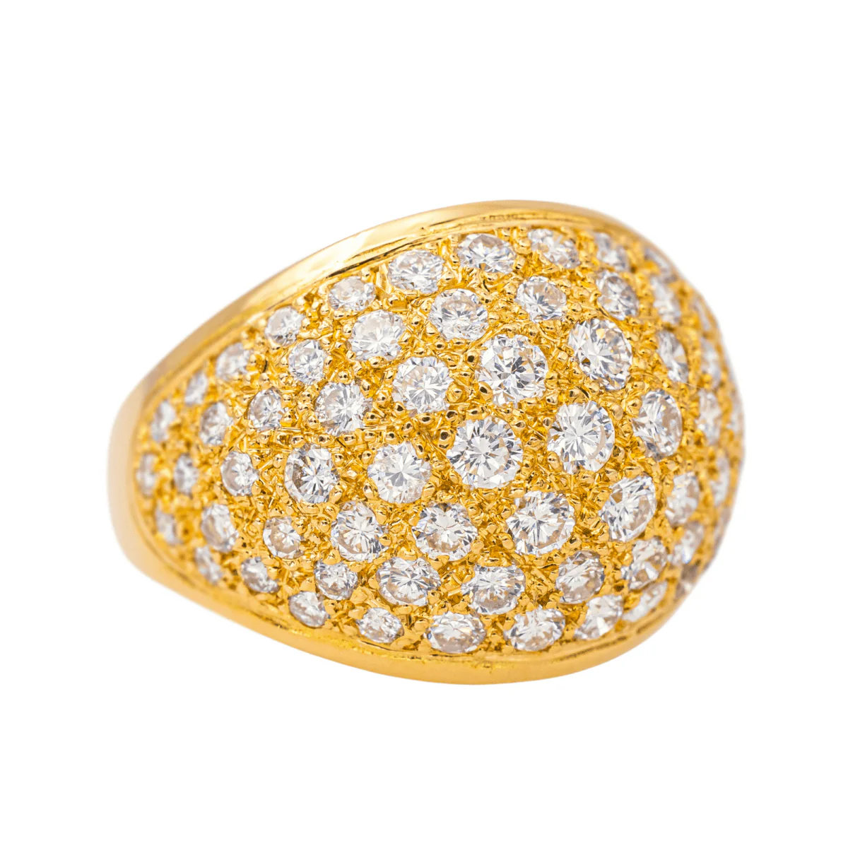 Bague Cocktail en or jaune et diamants - Image 6
