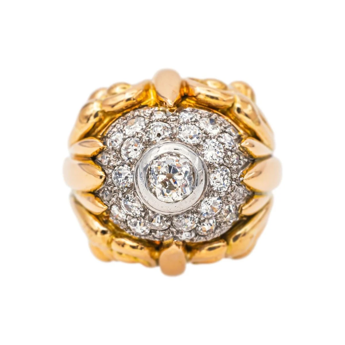 Bague Cocktail en or blanc, or jaune et diamants