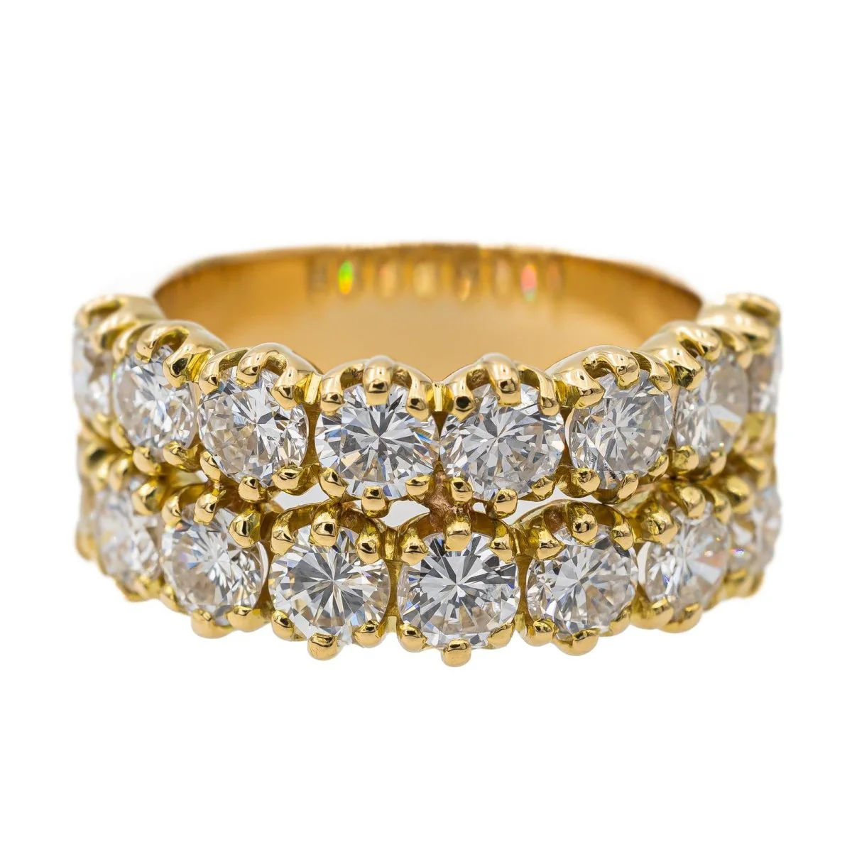 Bague bandeau en or jaune et diamant