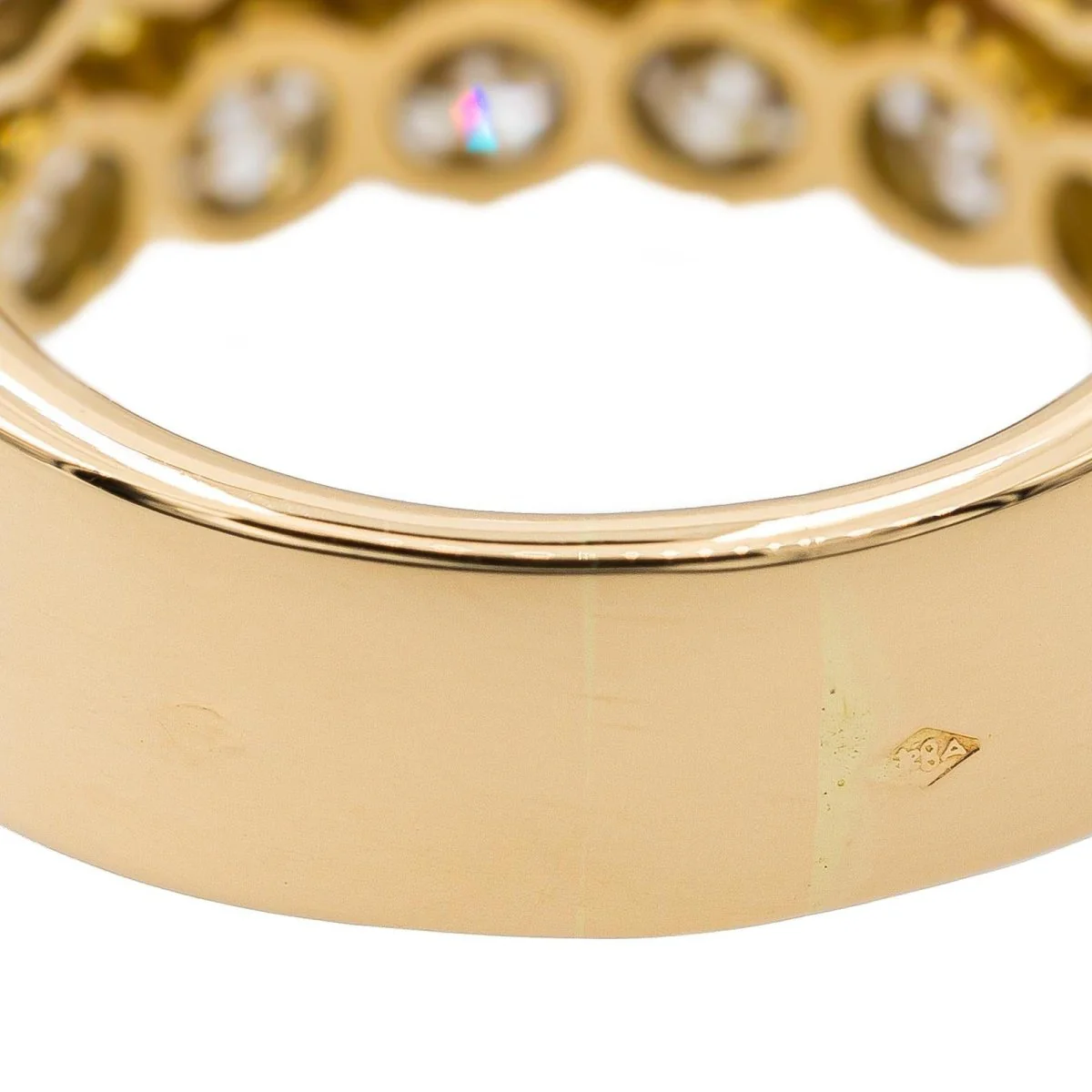 Bague bandeau en or jaune et diamant - Image 6