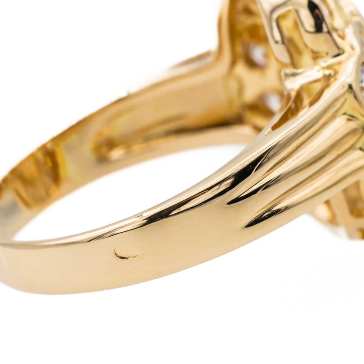 Bague Cocktail en or jaune et diamant - Image 6
