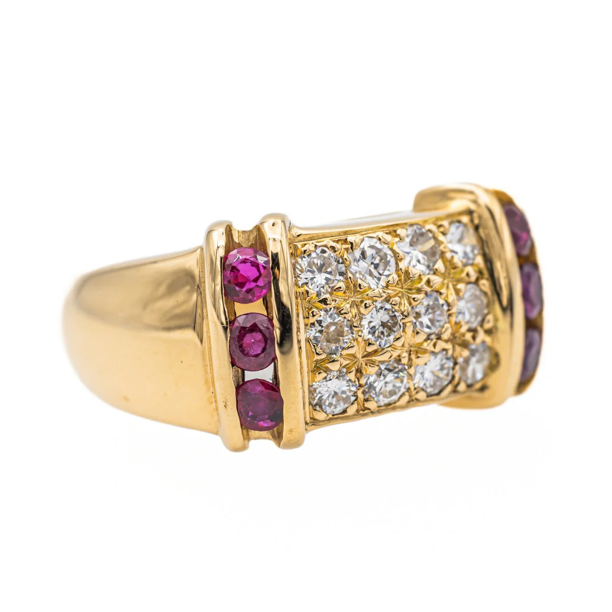 Bague Cocktail en or jaune et diamant - Image 7