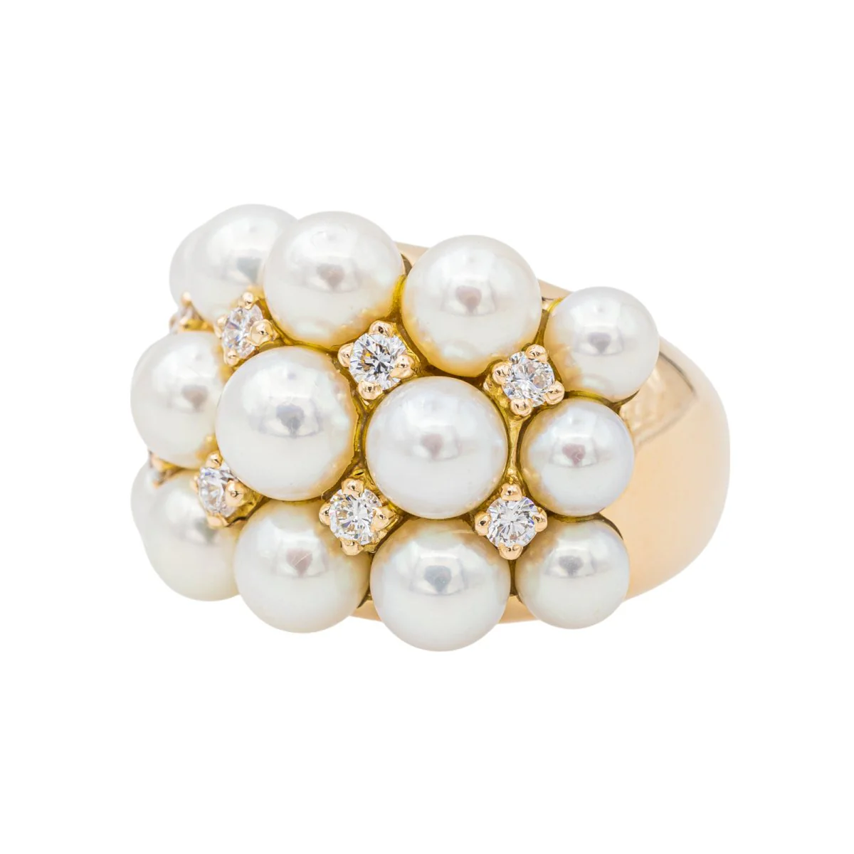 Bague Cocktail Or jaune Perle - Image 3