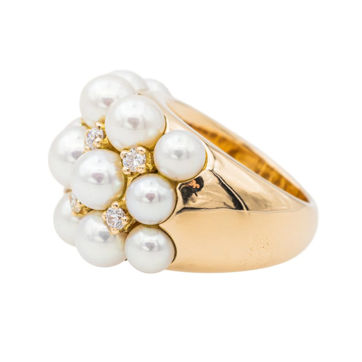 Bague Cocktail Or jaune Perle - Image 4
